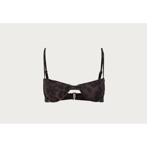 SAME Other - SAME Los Angeles Leopard Underwire Bikini Top Size XL Brown Animal Print